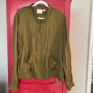 Anthropologie Maeve Silky Bomber Jacket